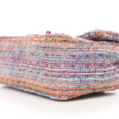 Chanel Tweed Quilted Mini Rectangular Flap Blue Pink Orange 5 of 10