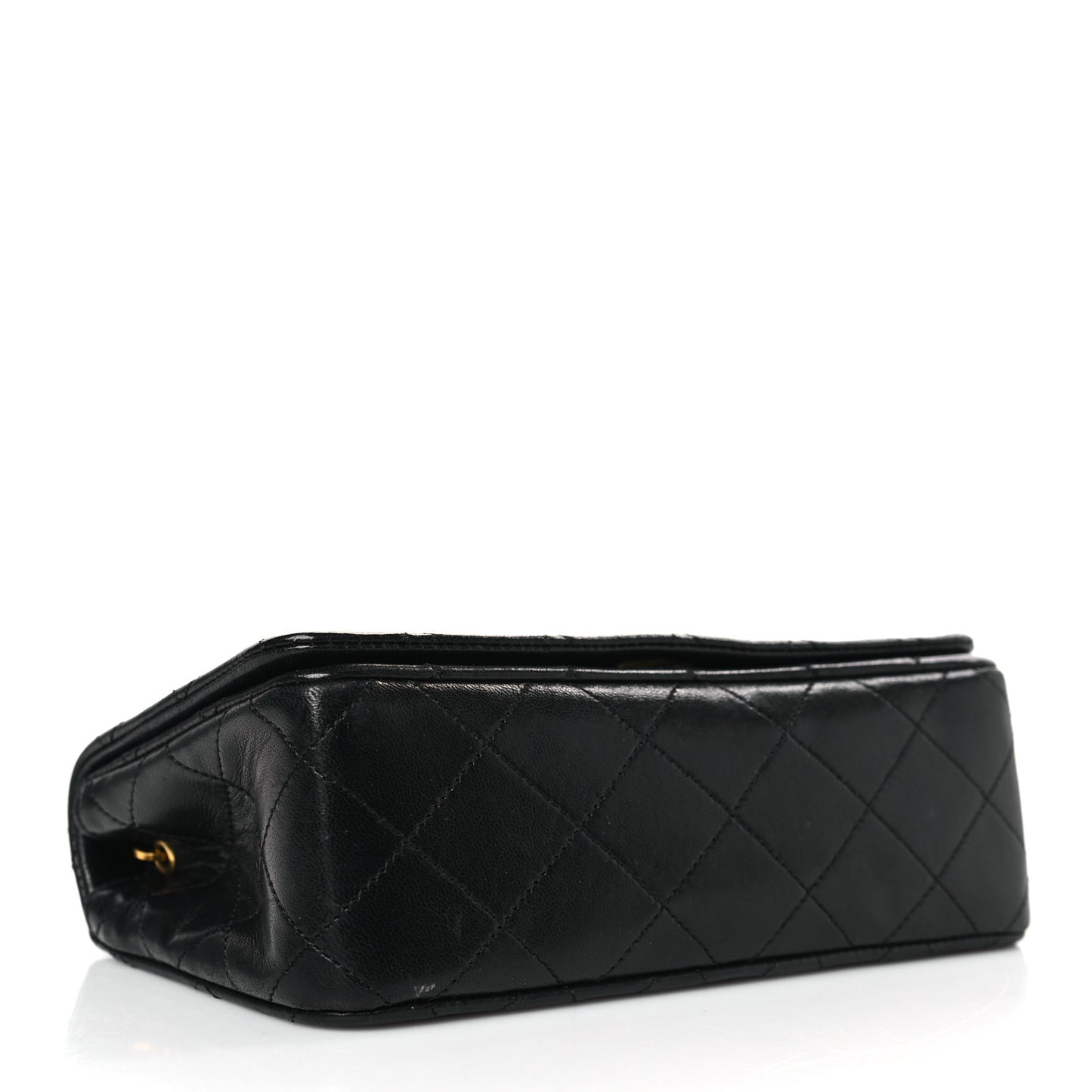Lambskin Quilted Small Single Flap Black