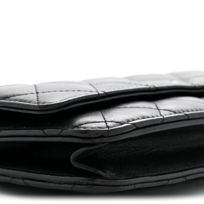 Chanel Lambskin Quilted Wallet On Chain WOC Black 9 of 11