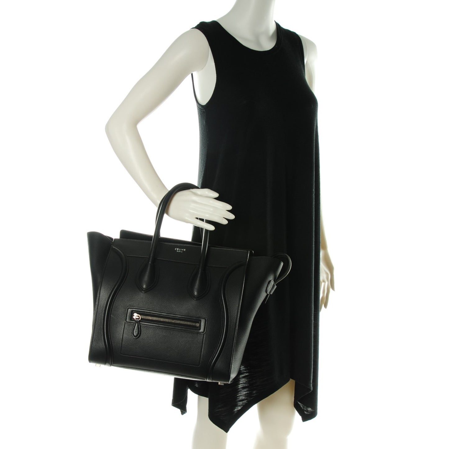Drummed Calfskin Mini Luggage Black