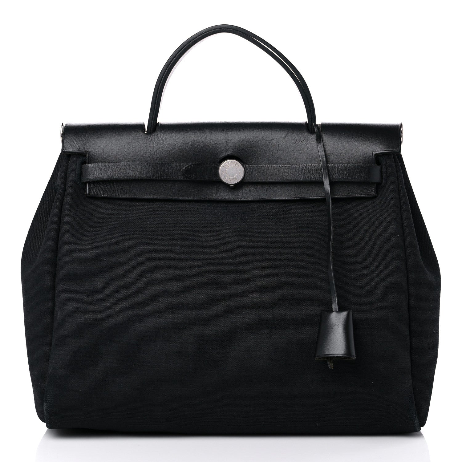 Hermes Toile Vache Calfskin Herbag 30 PM Black 1 of 18