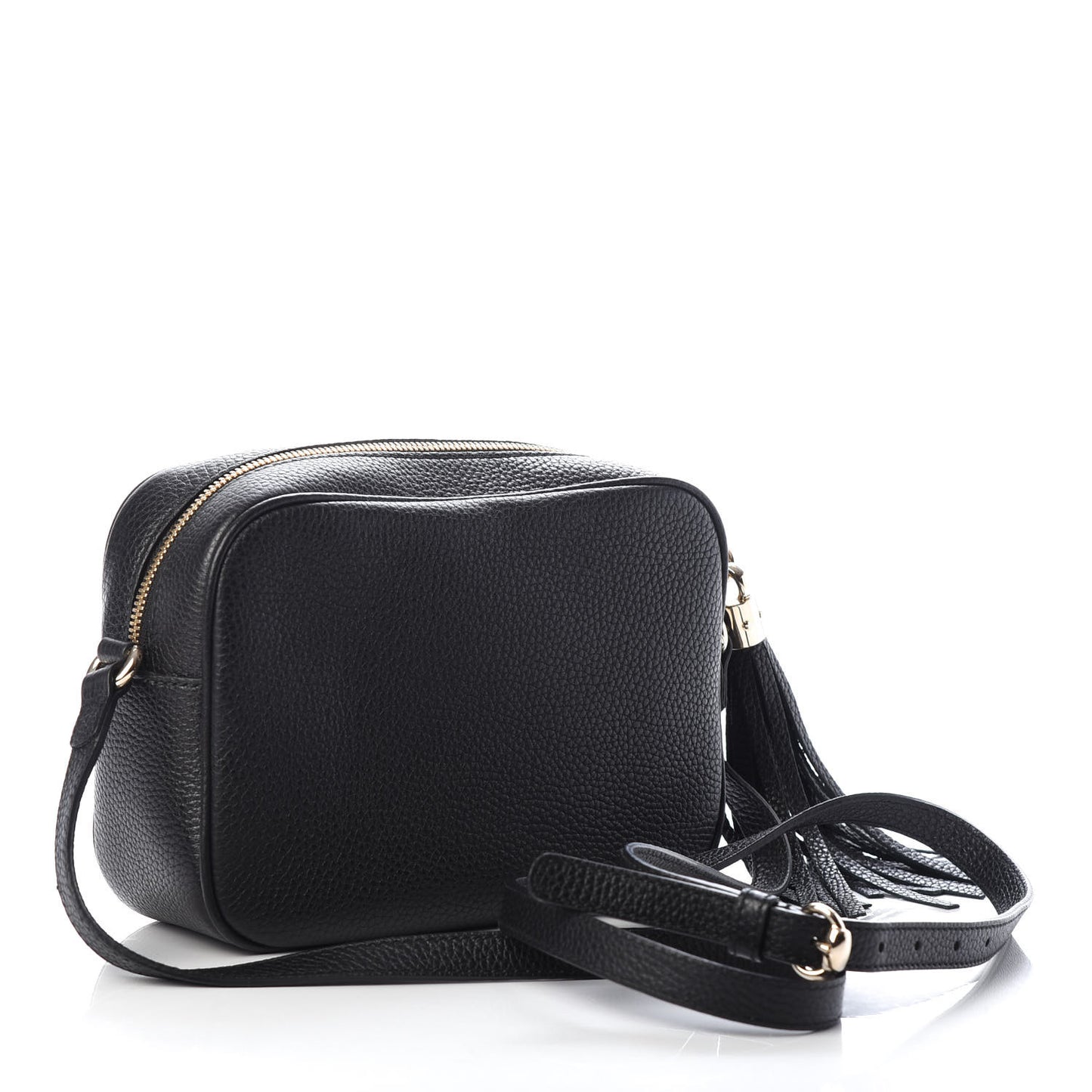 Pebbled Calfskin Small Soho Disco Bag Black