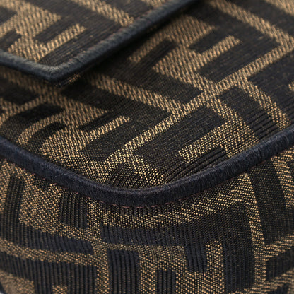 Fendi Fabric Jacquard FF 1974 Medium Baguette Tobacco Moro Black 9 of 17