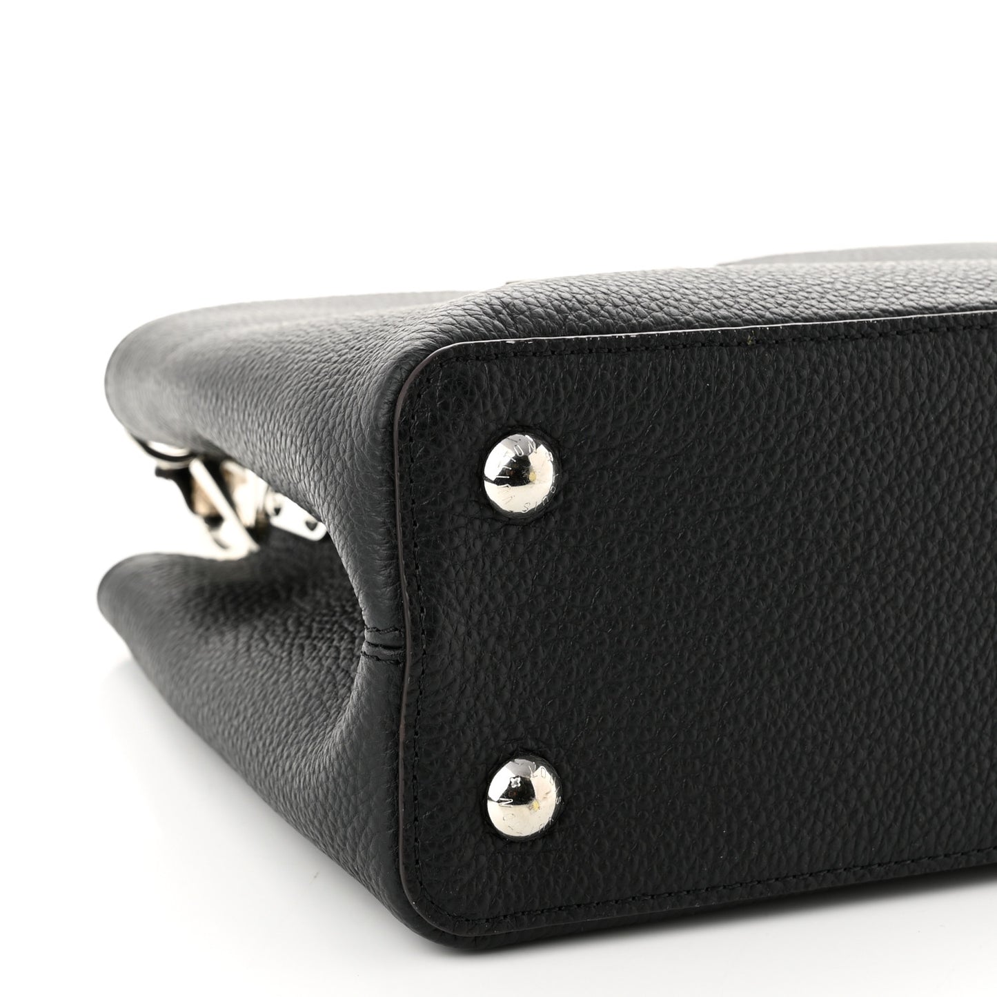 Taurillon Snakeskin Capucines PM Black