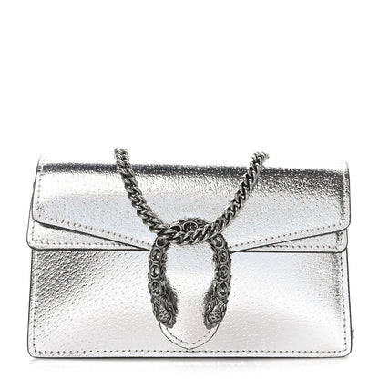 Gucci Metallic Calfskin Super Mini Dionysus Shoulder Bag Silver 1 of 11