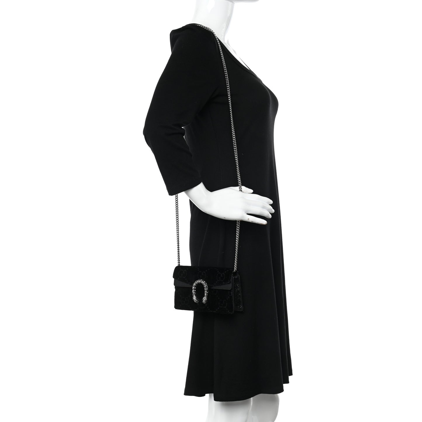 Velvet Super Mini Dionysus Shoulder Bag Black