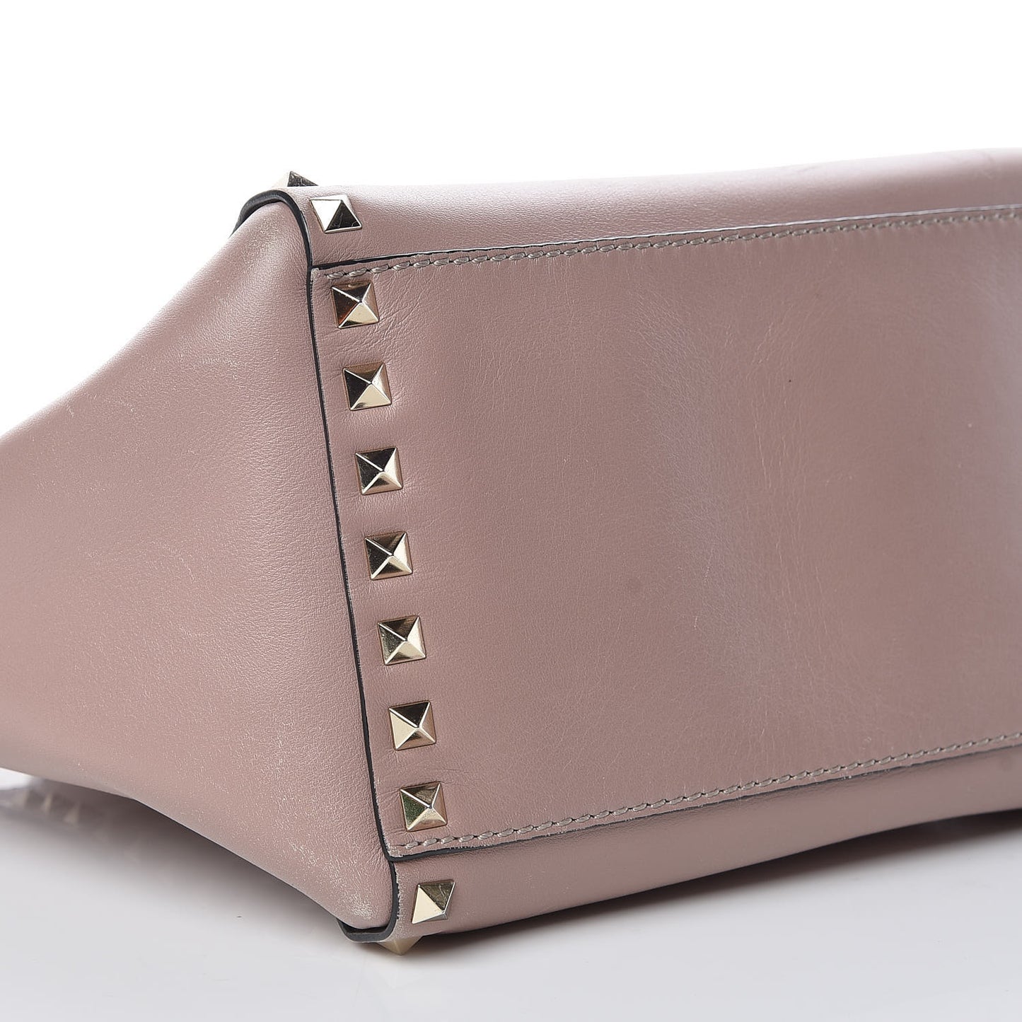 Vitello Small Rockstud Double Handle Tote Poudre