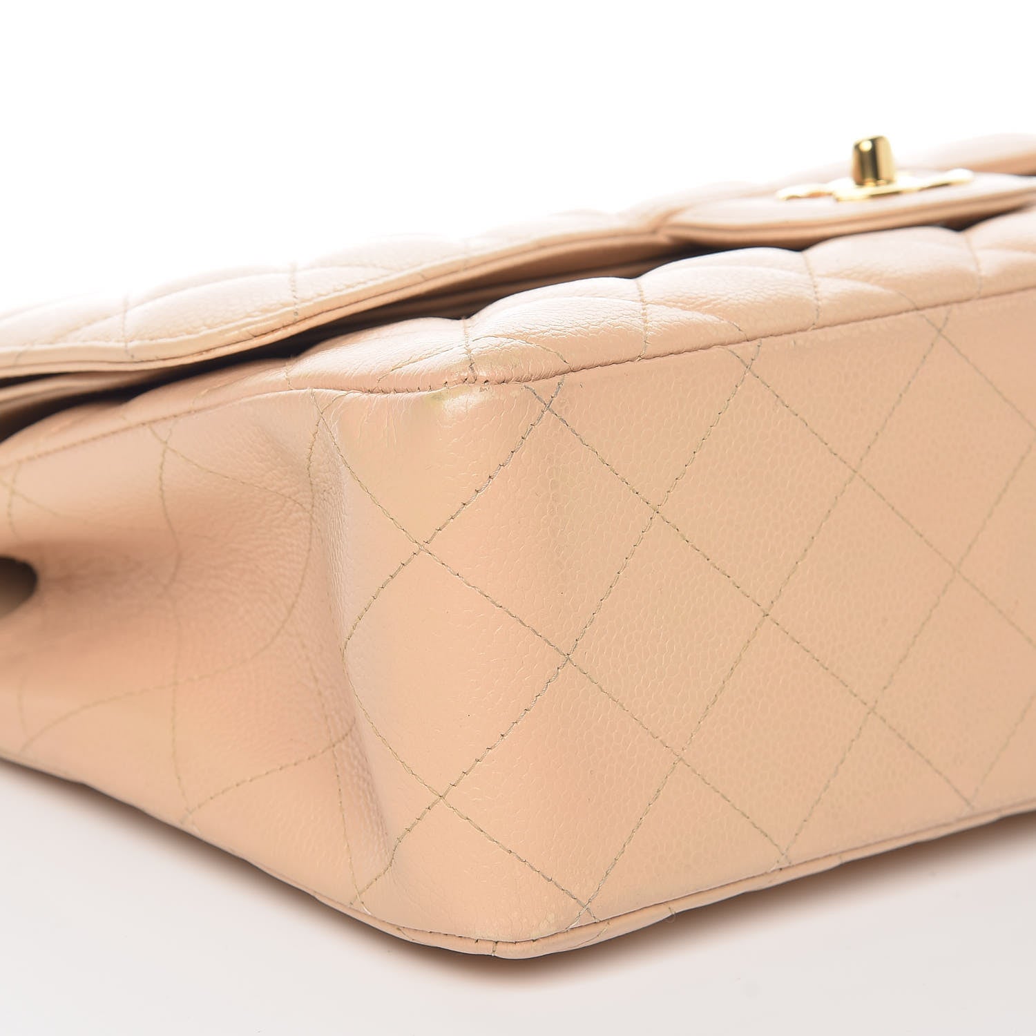 Chanel Caviar Quilted Jumbo Double Flap Beige Clair 9 of 10