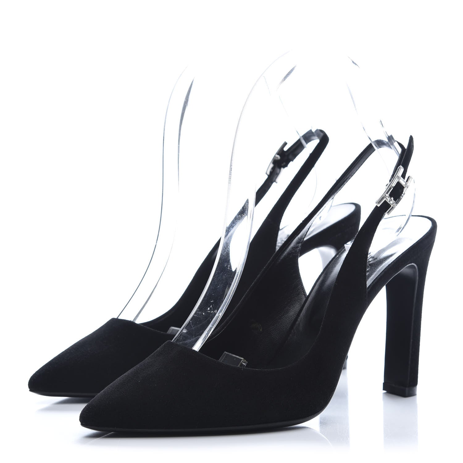 Hermes Goatskin Suede Kessy Pumps 36.5 Black 4 of 8