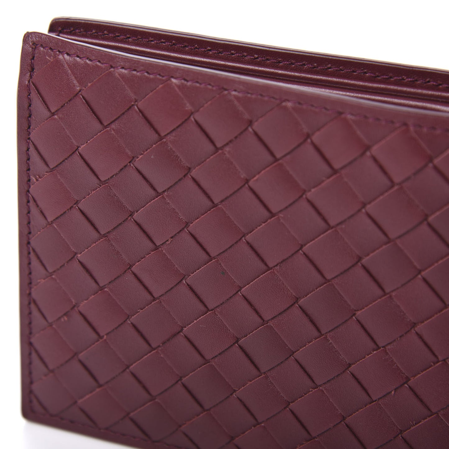 Nappa Intrecciato Bi-Fold Wallet Barolo