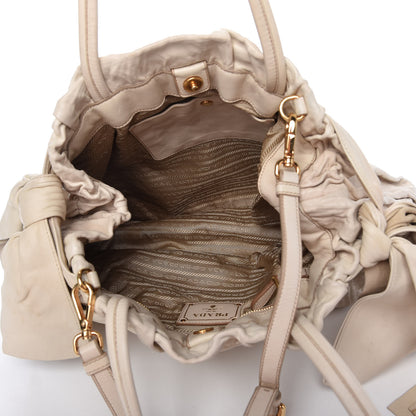 Prada Nappa Bow Tote White 5 of 9