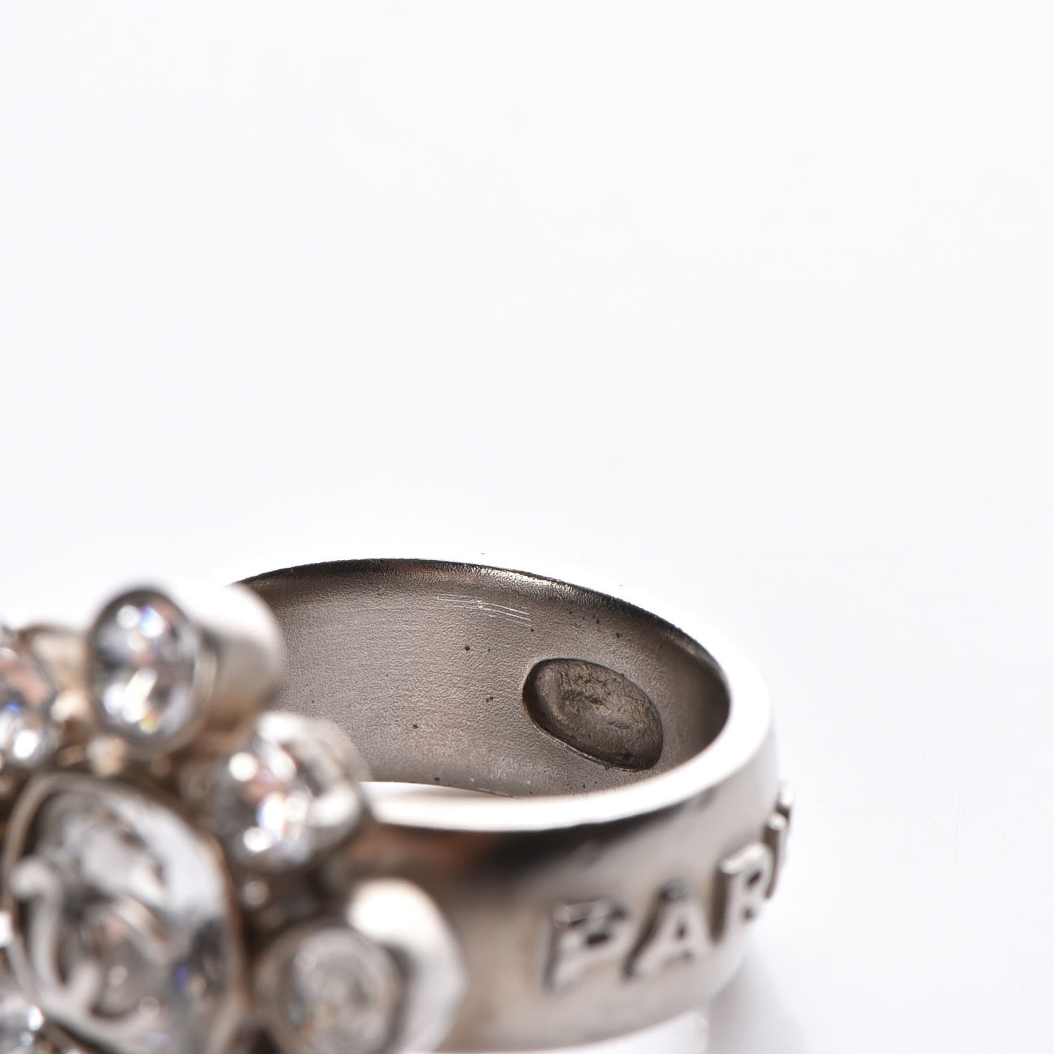 Chanel Crystal CC Ring 7 Silver 5 of 5