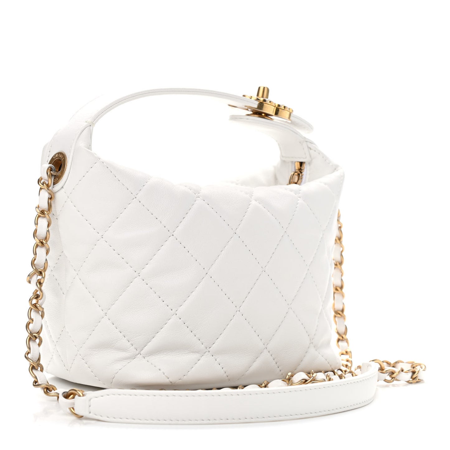 Lambskin Quilted Small Perfect Meeting Hobo White