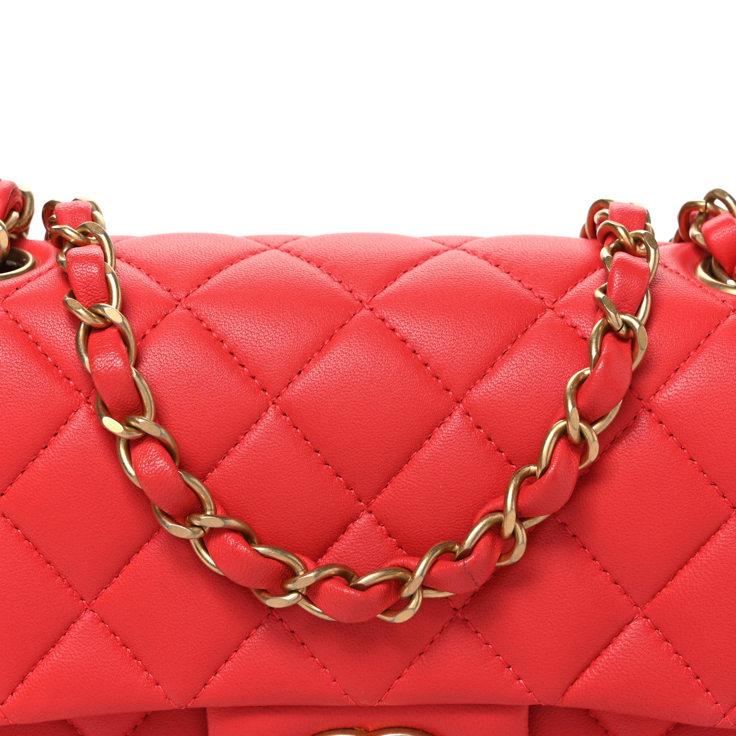 Chanel Lambskin Quilted Mini Rectangular Flap Red 8 of 10