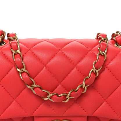 Chanel Lambskin Quilted Mini Rectangular Flap Red 8 of 10