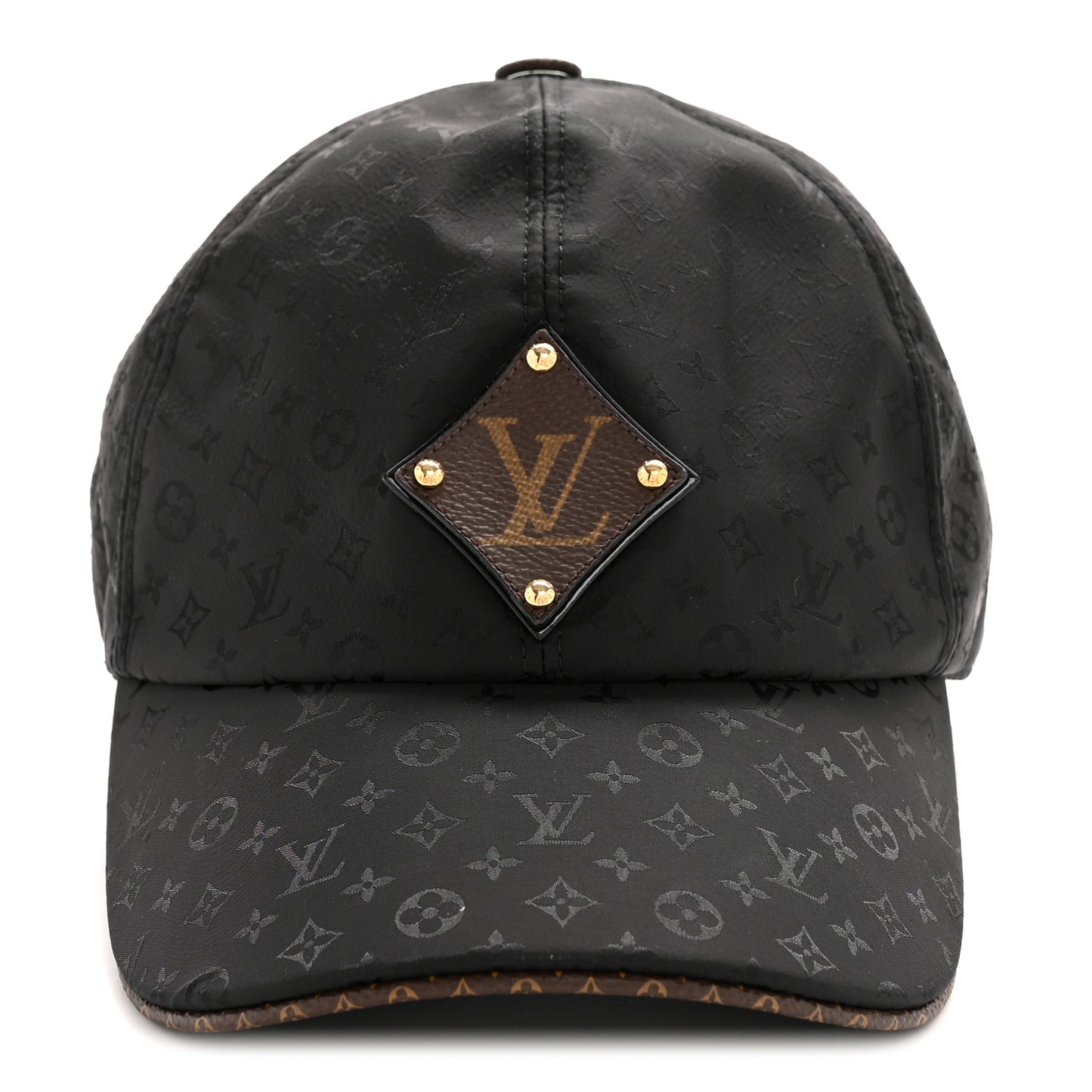 Polyester Silk Monogram Cap Ou Pas Cap Mini L Black