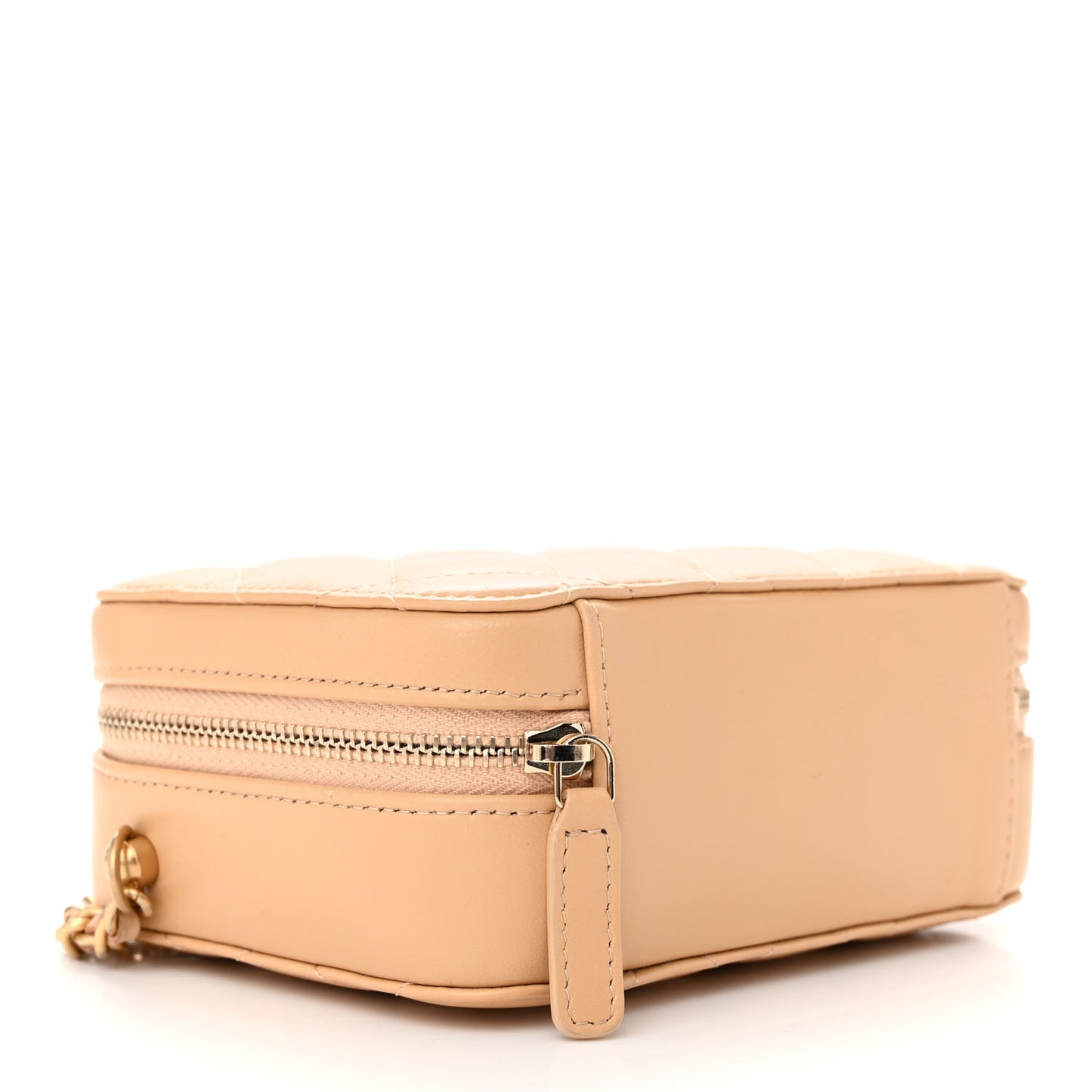 Lambskin Quilted CC Pearl Crush Camera Case Beige