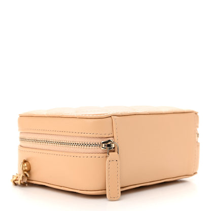 Chanel Lambskin Quilted CC Pearl Crush Camera Case Beige 4 of 10