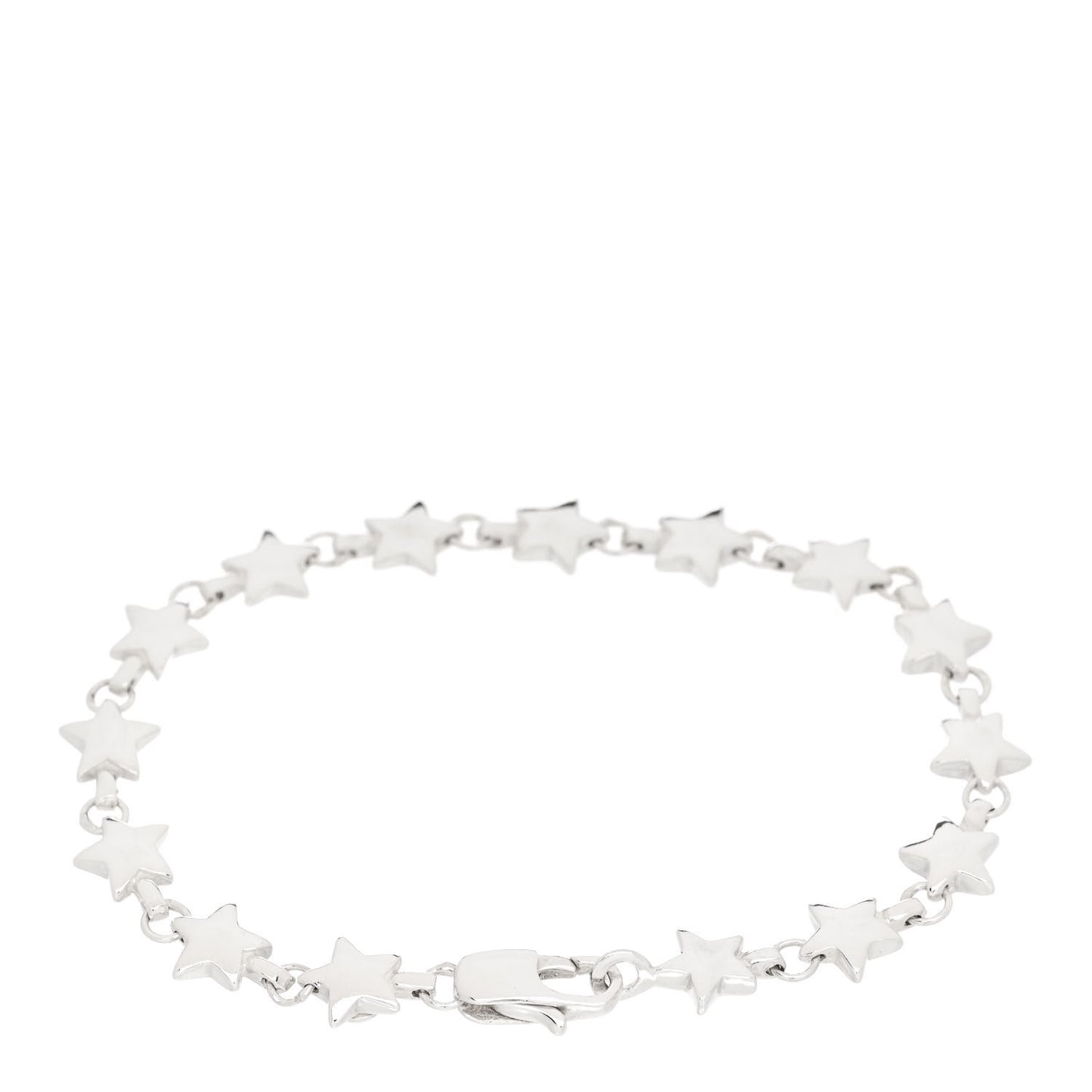 Sterling Silver Chain of Stars Bracelet