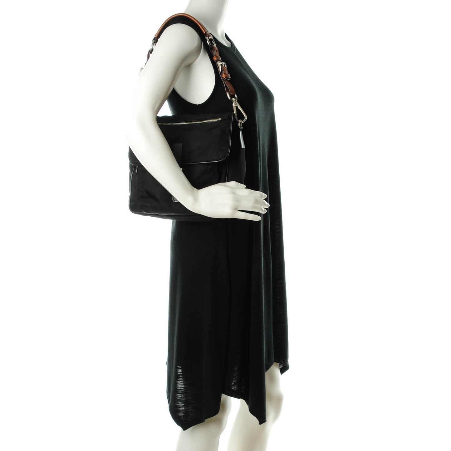 Nylon Vela Shoulder Bag Black