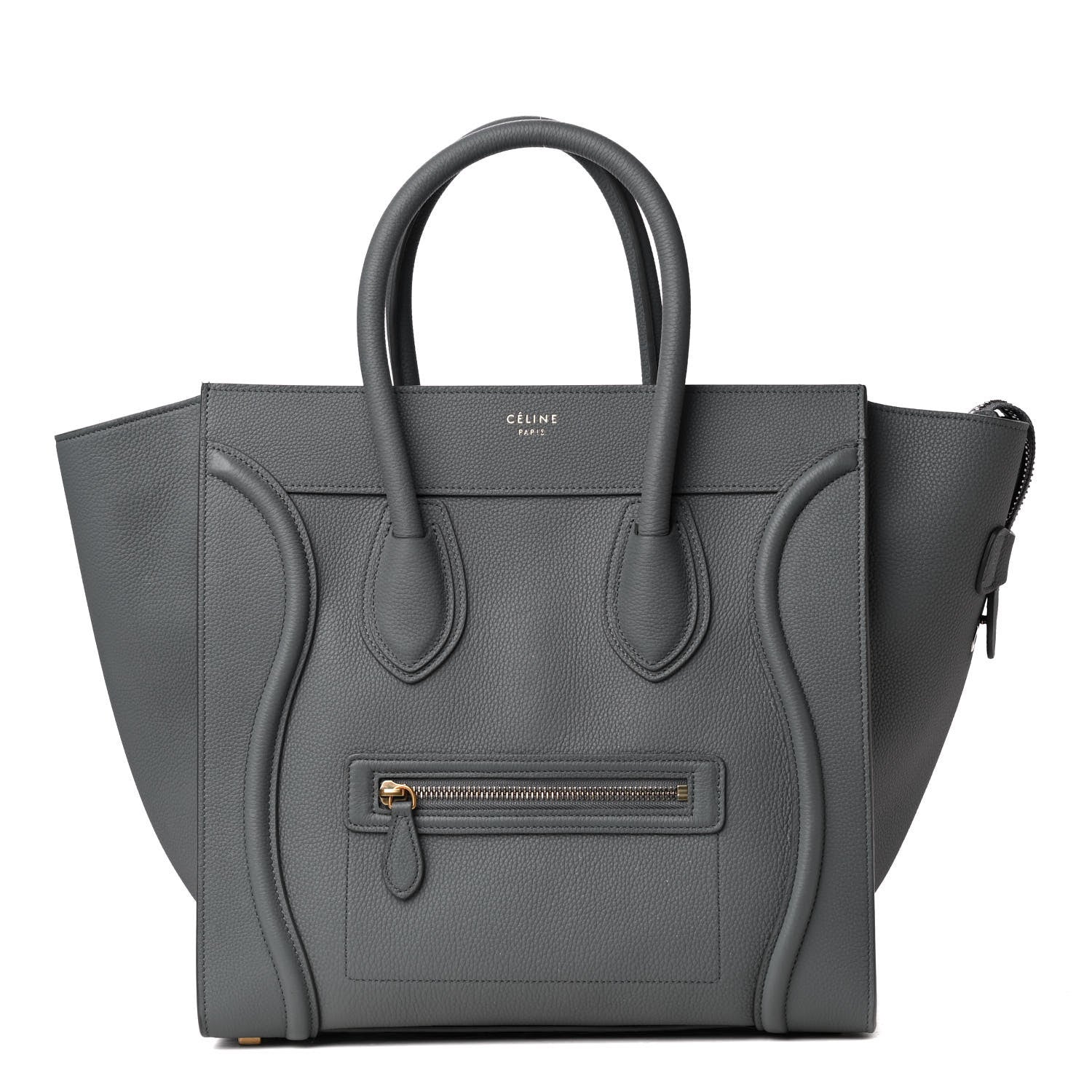 Celine Drummed Calfskin Mini Luggage Kohl 1 of 4