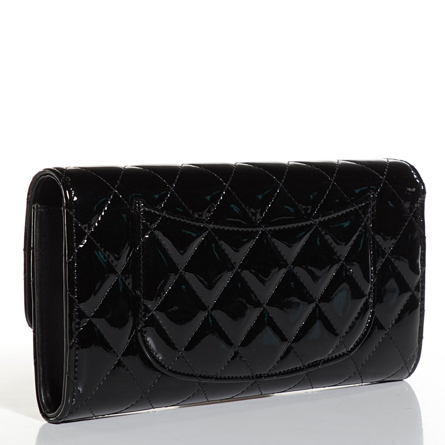 Chanel Patent Quilted Travel Wallet Black 3 of 10