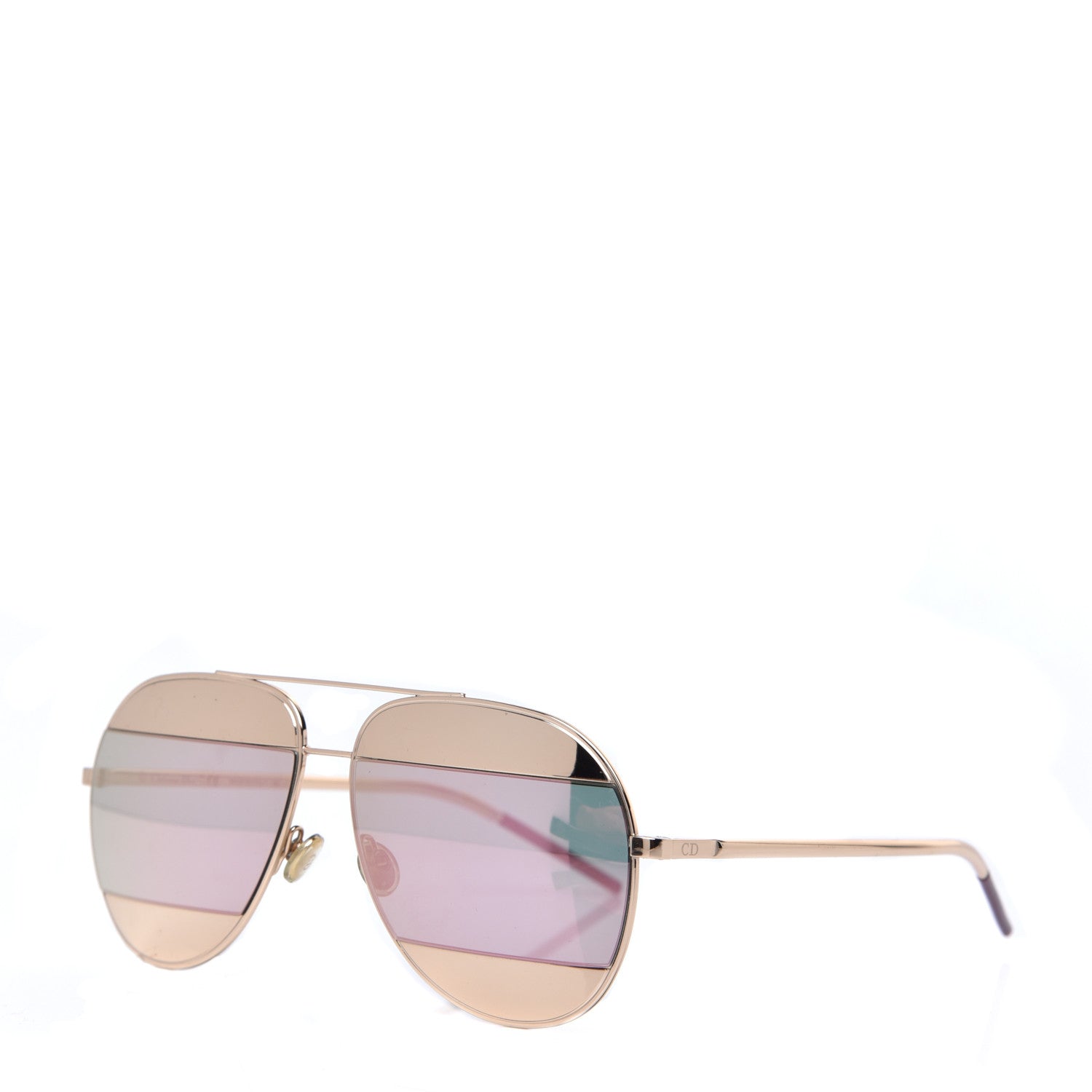 Christian Dior Metal Split 1 Aviator Sunglasses Gold 1 of 7