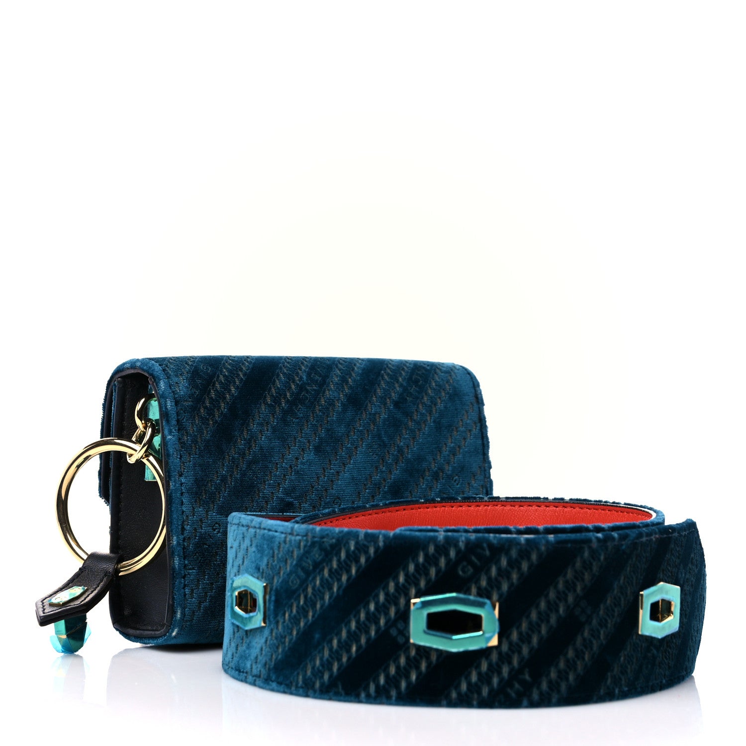 Givenchy Velvet Logo Nano Eden Shoulder Bag Blue 1191673