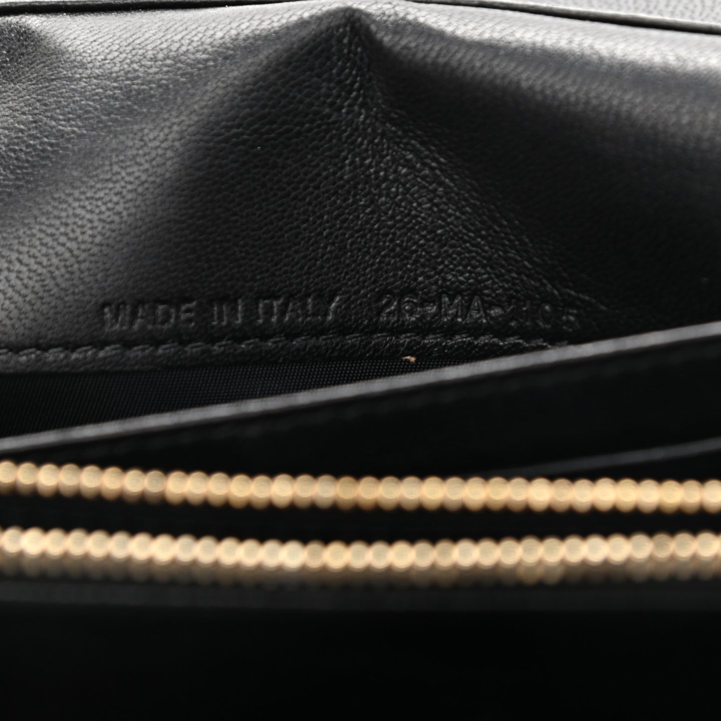 Grained Calfskin Diorama Wallet on Chain Pouch Black