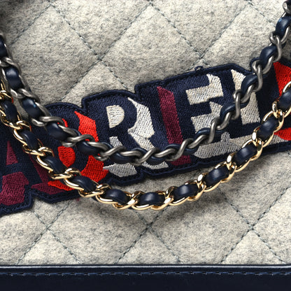 Chanel Wool Calfskin Quilted Small Gabrielle Hobo Navy 8 of 10