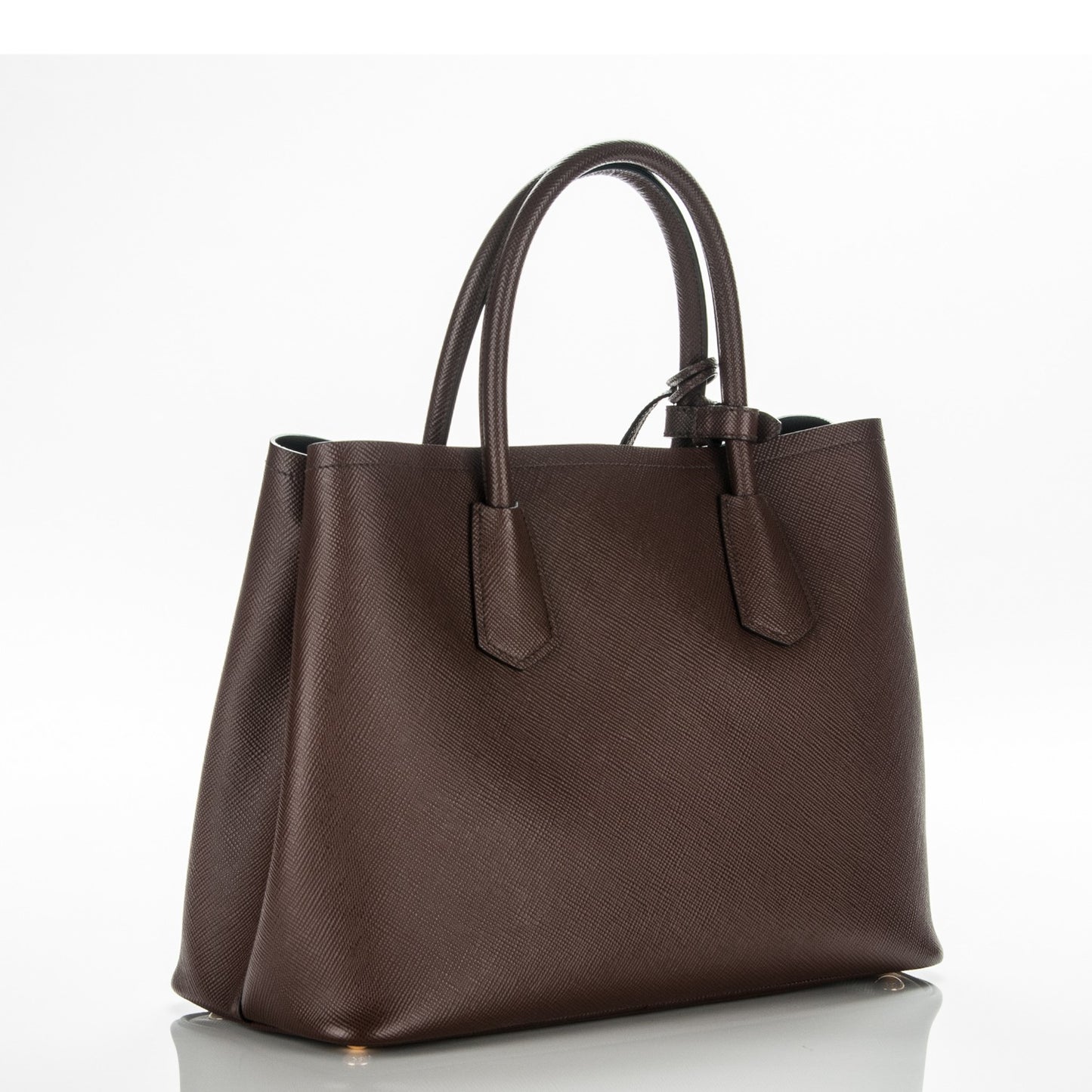 Saffiano Cuir Small Double Bag Cacao