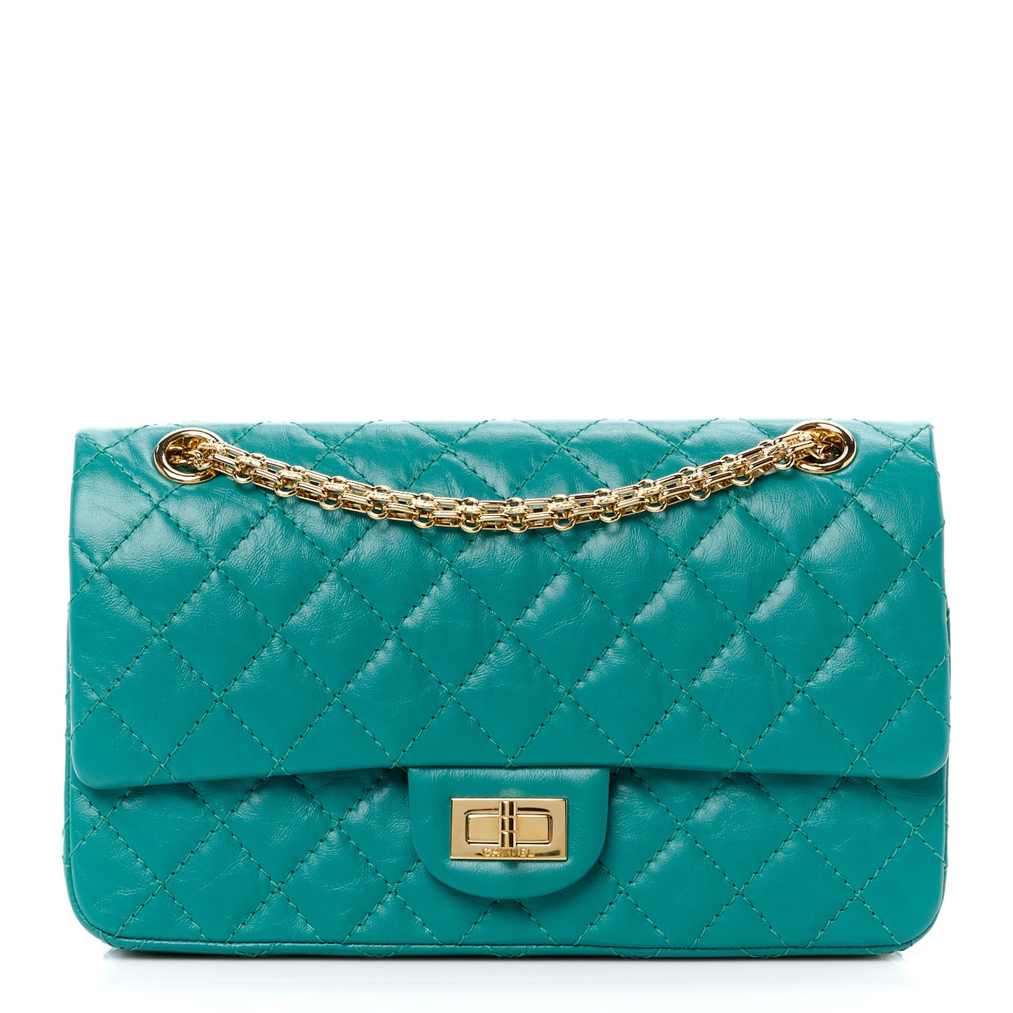 Aged Calfskin Quilted 2.55 Reissue 225 Flap Green