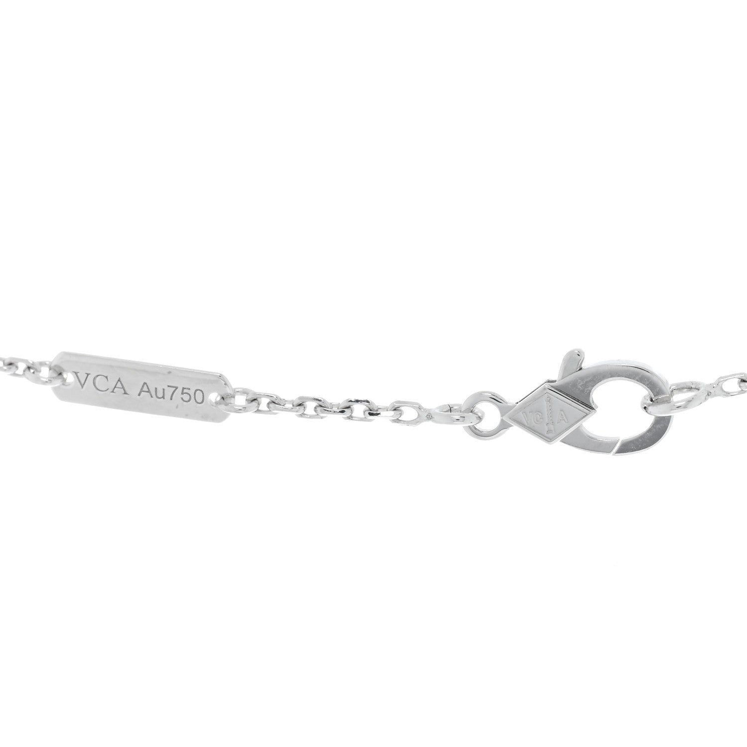 Van Cleef & Arpels 18K White Gold Diamond Vintage Alhambra Pendant Necklace 4 of 5