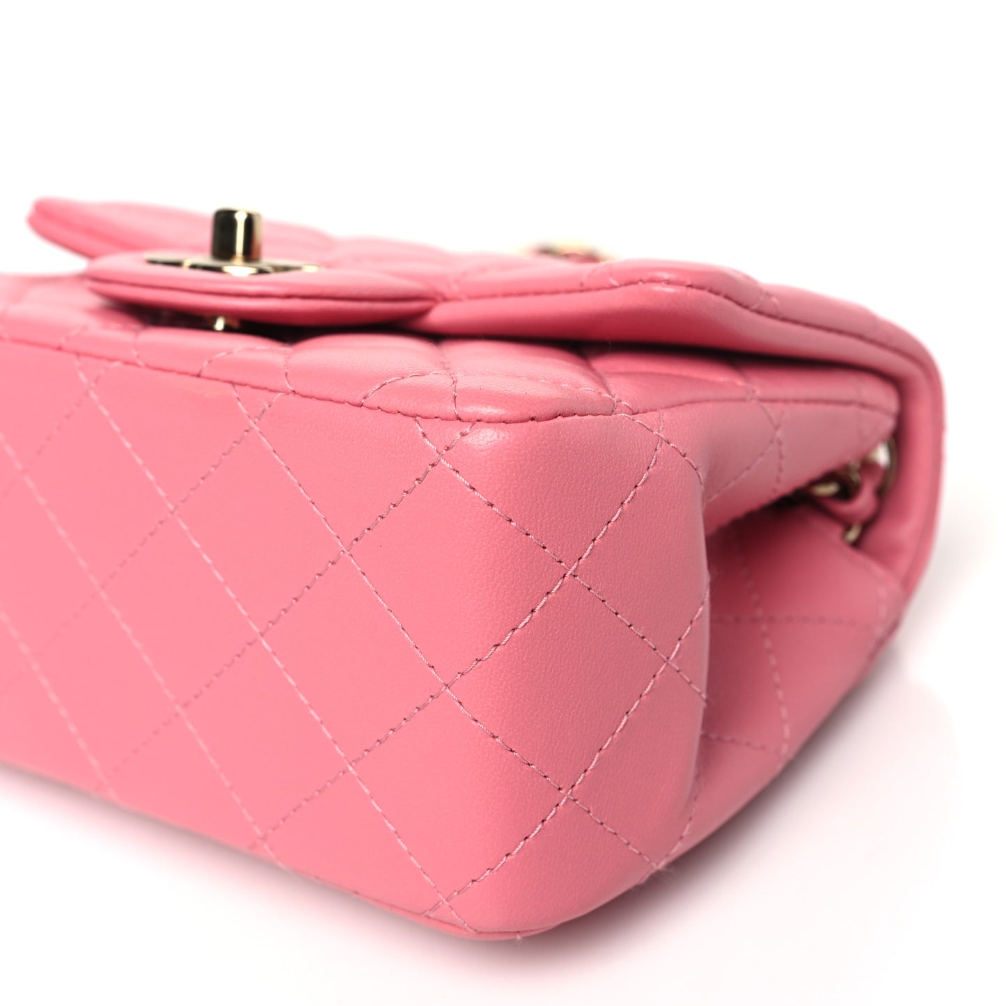 Lambskin Quilted Mini Square Flap Pink