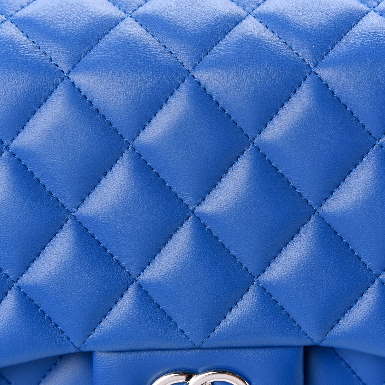Chanel Lambskin Quilted Jumbo Double Flap Blue 10 of 10