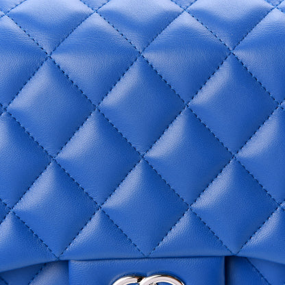 Chanel Lambskin Quilted Jumbo Double Flap Blue 10 of 10