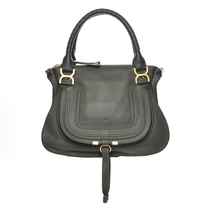 Chloe Calfskin Medium Marcie Satchel Midnight Green 1 of 8