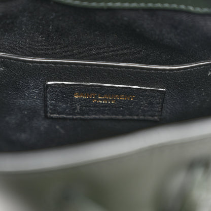 Saint Laurent Smooth Calfskin Small Talitha Bucket Bag Vert Fonce 5 of 10