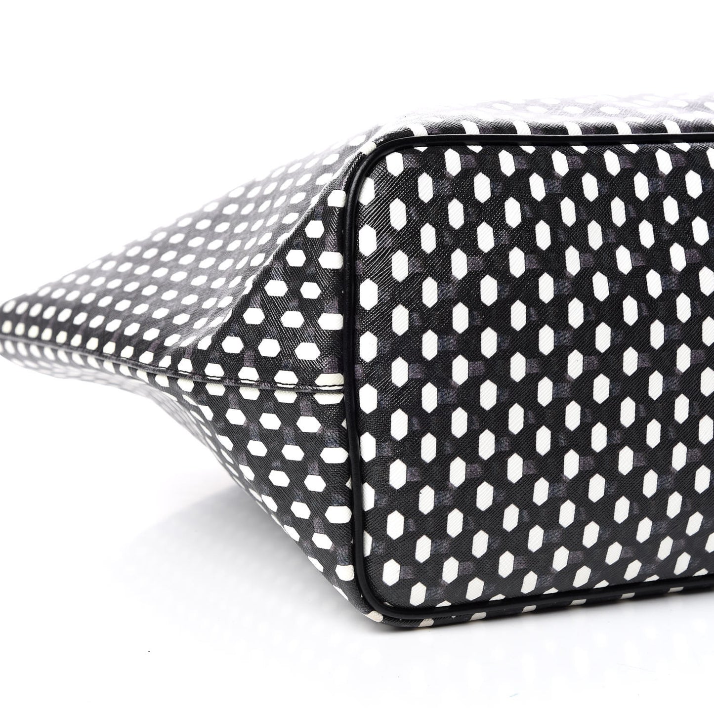 Coated Canvas Large Antigona Tote Black White