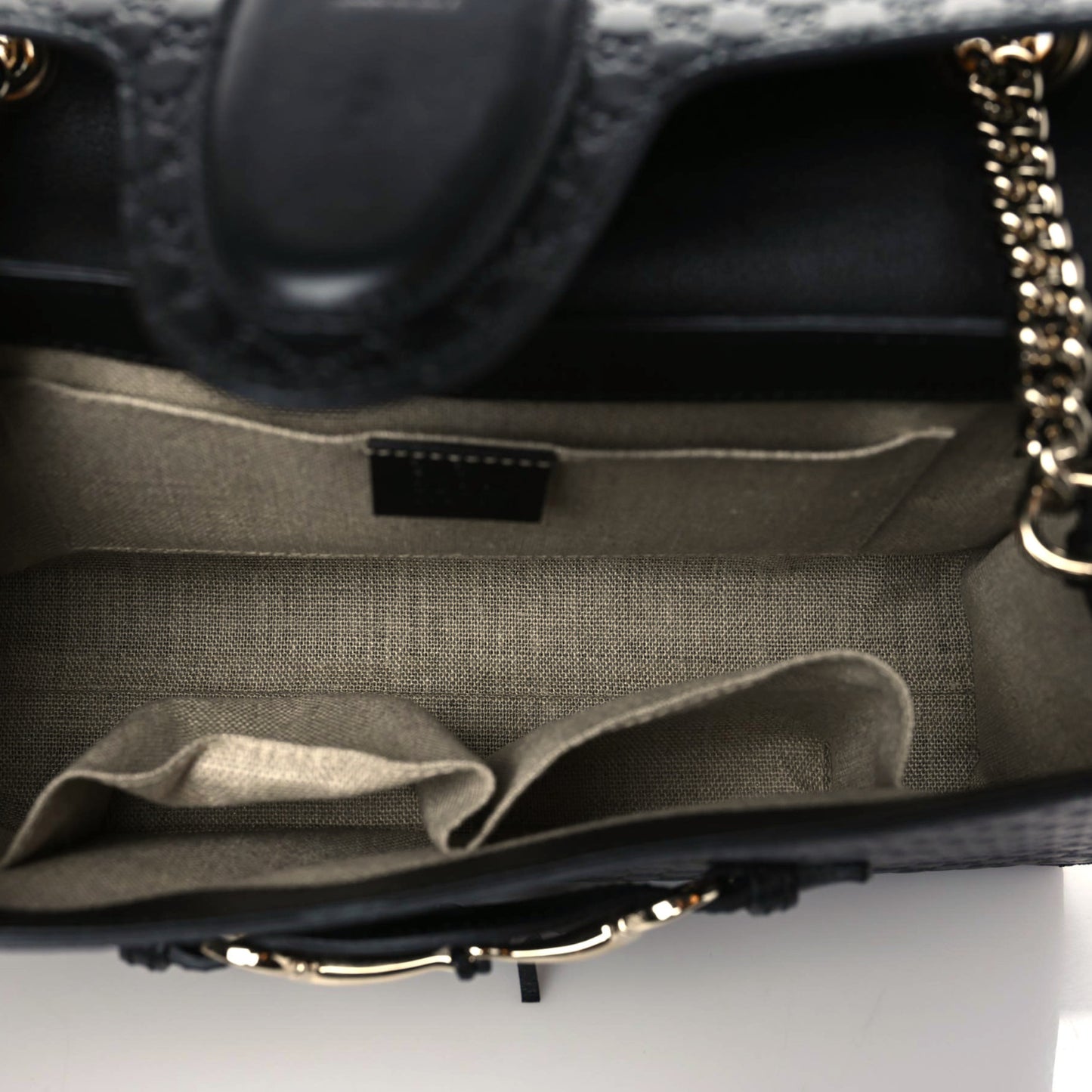 Microguccissima Medium Emily Chain Shoulder Bag Black