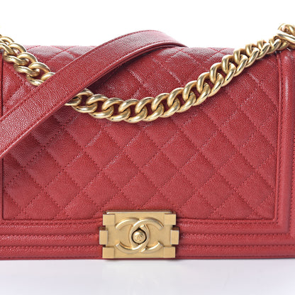 Chanel Caviar Quilted Medium Boy Flap Red 8 of 10