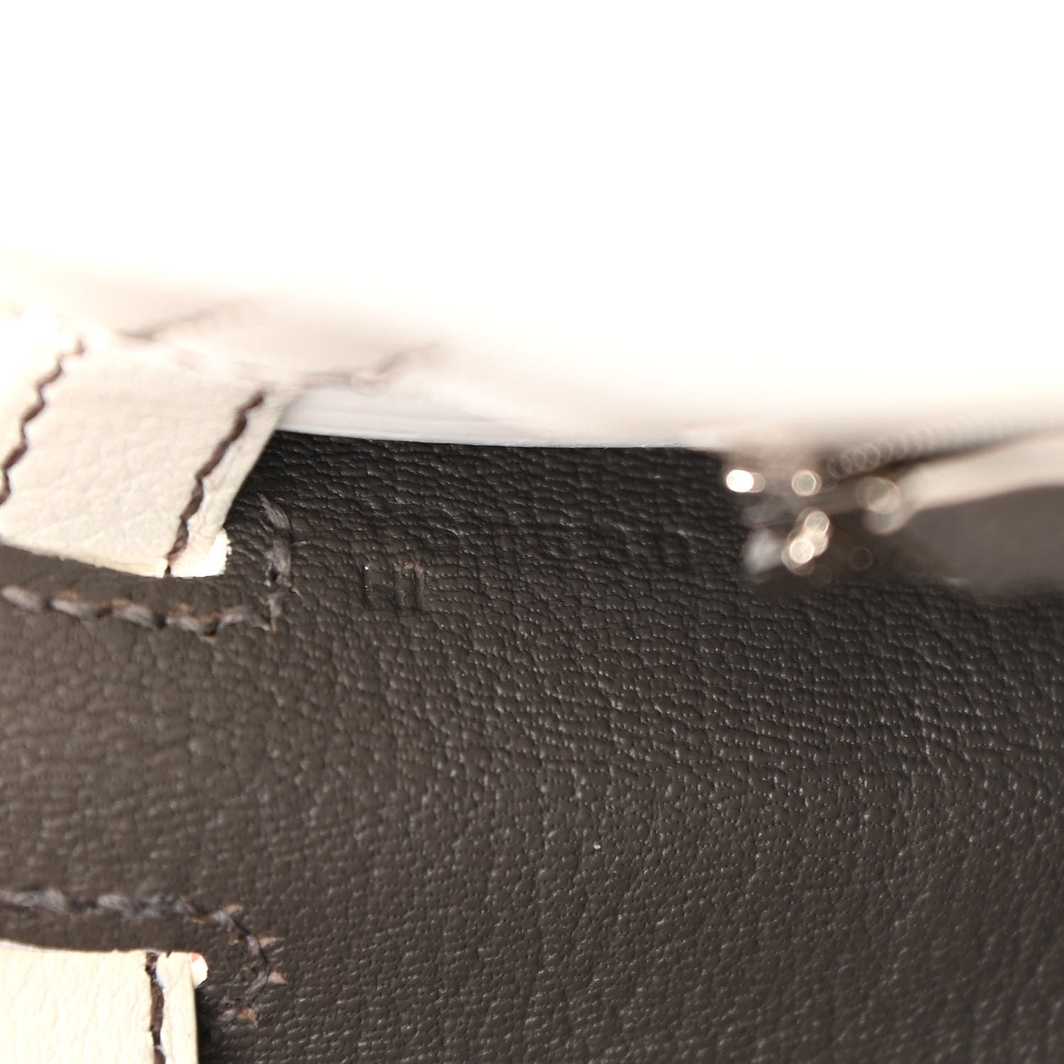 Hermes Evercolor Horseshoe Kelly Retourne 25 White Etain 7 of 11