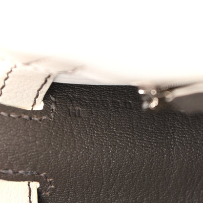 Hermes Evercolor Horseshoe Kelly Retourne 25 White Etain 7 of 11