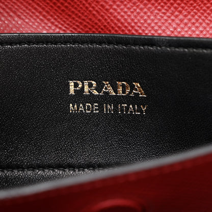 Prada Saffiano Cuir Medium Double Bag Fuoco 6 of 13