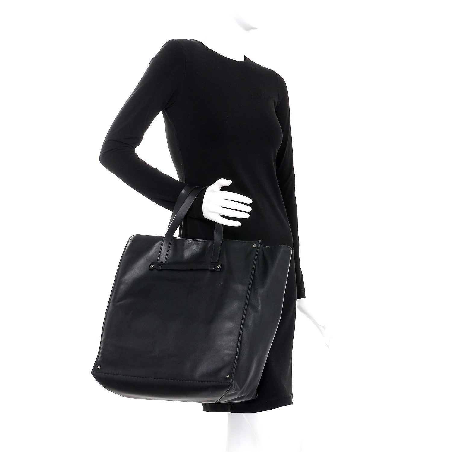Valentino Garavani Nappa Rockstud Vertical Tote Black 2 of 17