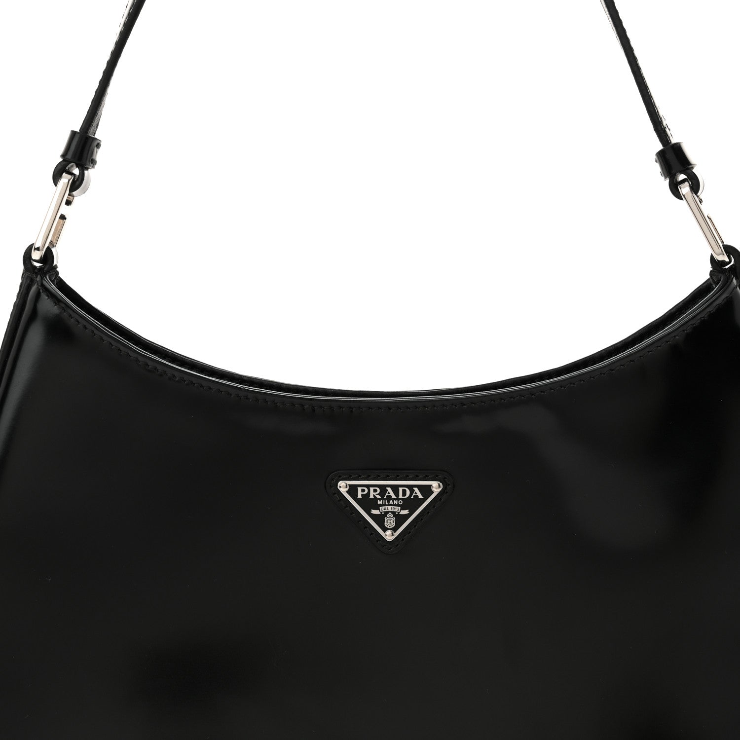 Prada Spazzolato Cleo Shoulder Bag Black 8 of 12