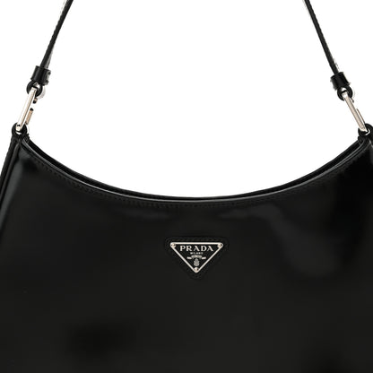 Prada Spazzolato Cleo Shoulder Bag Black 8 of 12