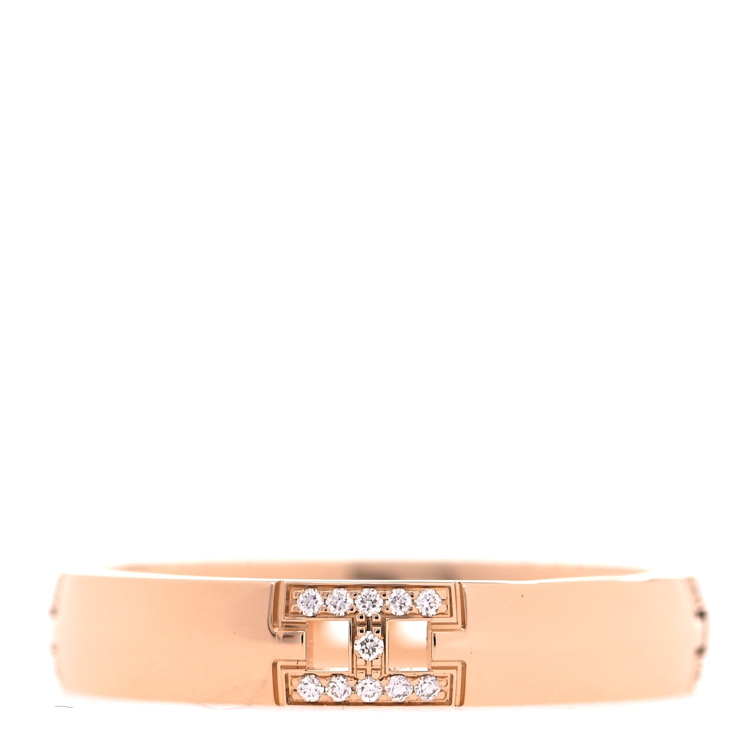 Hermes 18K Rose Gold Diamond Ever Herakles Four-Station Wedding Band Ring 52 6 3 of 5