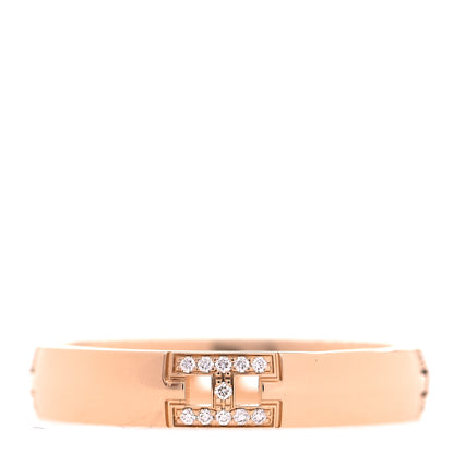 Hermes 18K Rose Gold Diamond Ever Herakles Four-Station Wedding Band Ring 52 6 3 of 5