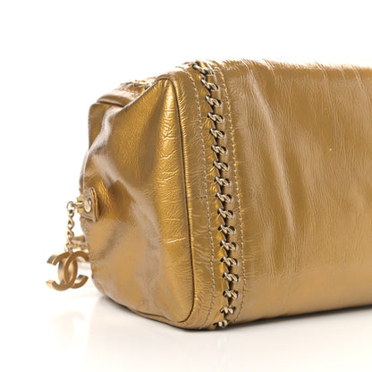 Chanel Patent Medium Luxe Ligne Bowler Gold 8 of 13